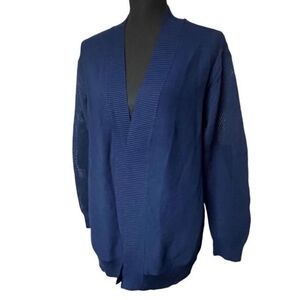 2/$30 Faith & Zoe Loyal Navy Open Front Cardigan Size Medium